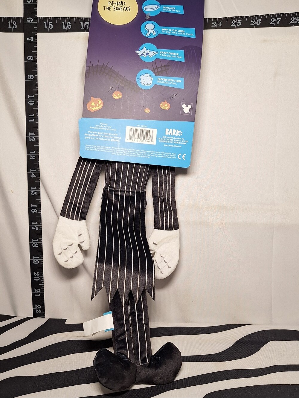 NWT Bark Nightmare Before Christmas Jack And Zero Dog Toys, 2 Toy All Dog Sizes - Picture 3 of 8